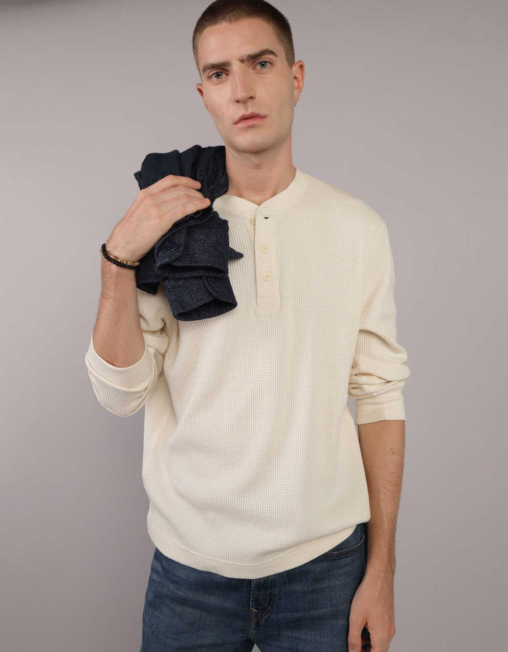 AE Long-Sleeve Thermal Henley T-Shirt