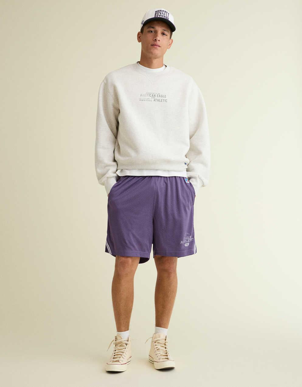 AE x Russell Athletic網眼 7 吋短褲