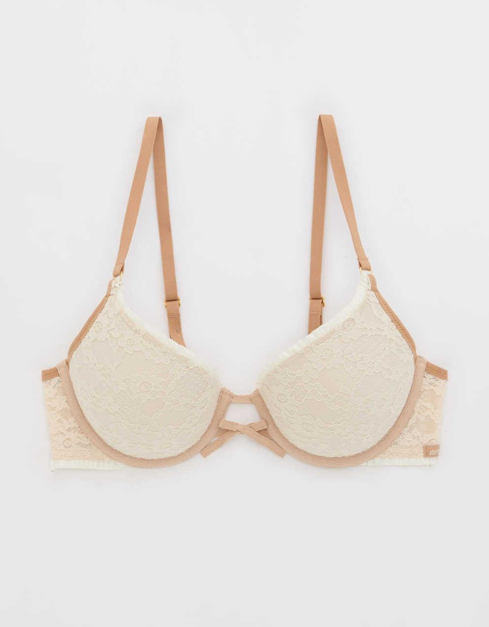 Show Off Vintage Lace Plunge Push Up Bra