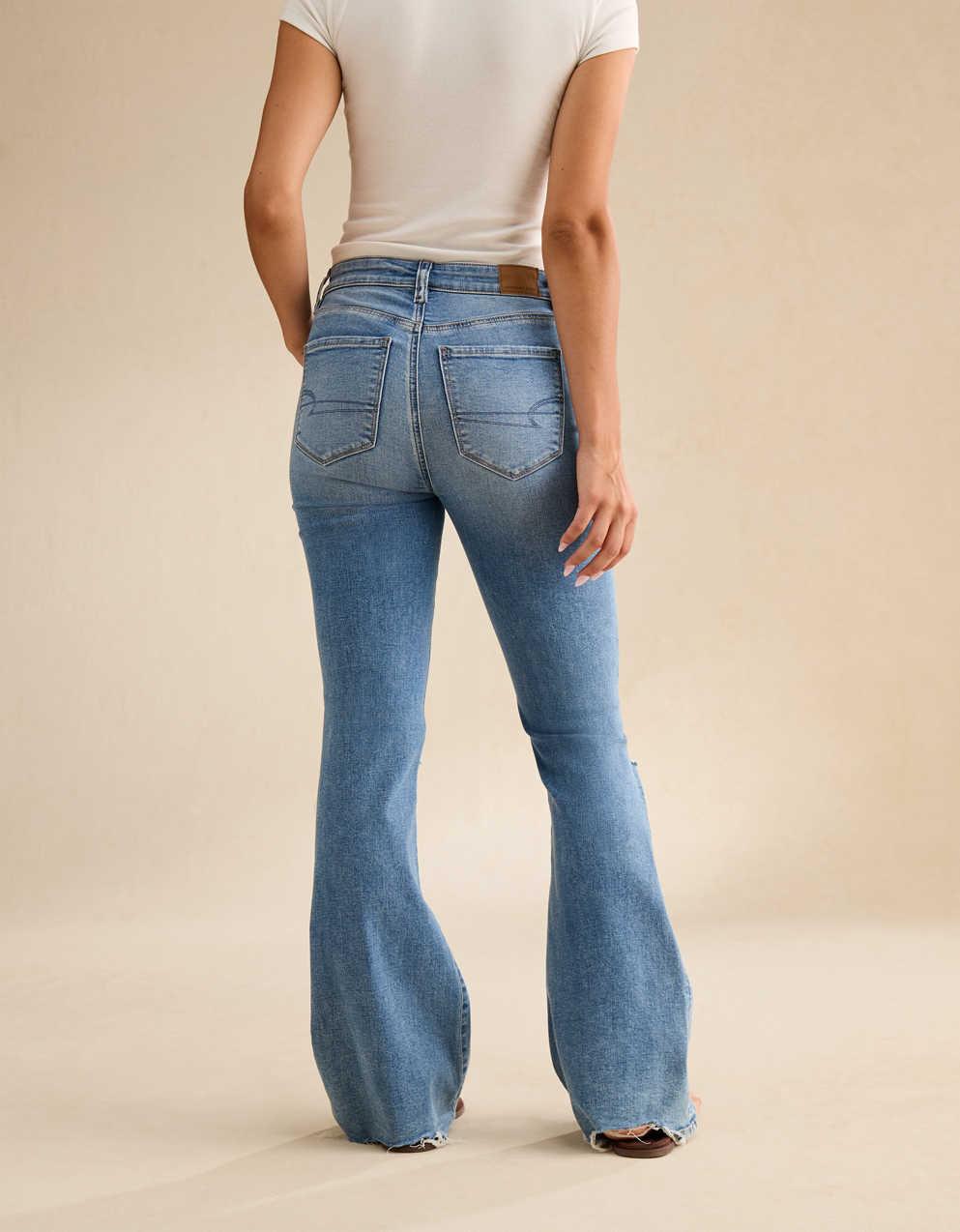 AE Next Level Ripped Super High-Waisted Flare Jean