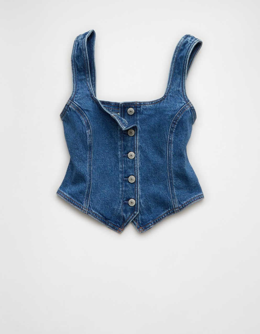 AE Square Neck Denim Vest