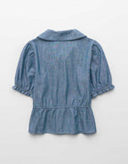 AE Chambray Puff Sleeve Top