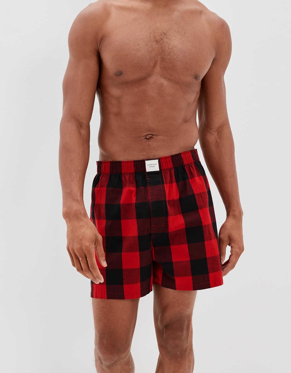 AEO Plaid Stretch Lounge Boxer Short
