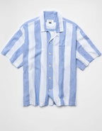 AE Relaxed Fit Linen-Blend Camp Collar Shirt