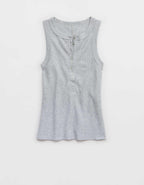 Aerie Unwind Waffle Henley Tank Top
