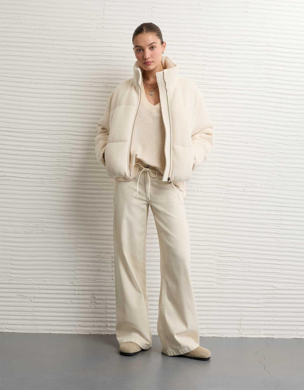 AE 短版毛衣Puffer外套