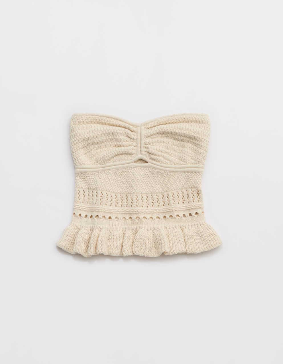 Aerie Peplum Sweater Tube Top