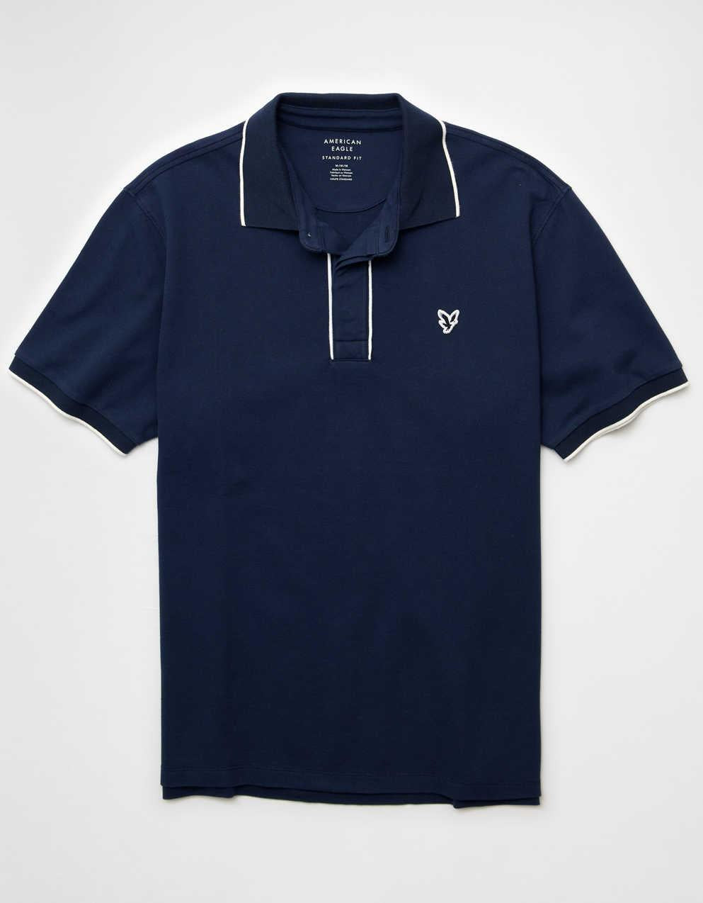 AE Logo Standard Fit Pique Polo Shirt
