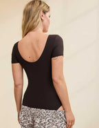 SMOOTHEZ Short Sleeve Square Neck Bodysuit