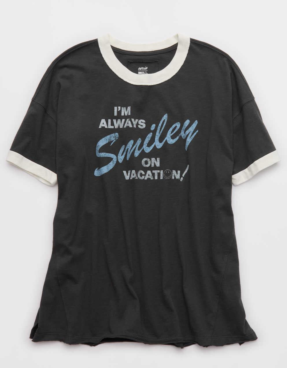 Aerie | Smiley® 超寬鬆男友 T 恤
