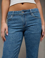 AE Stretch Low-Rise Floral Flare Jean
