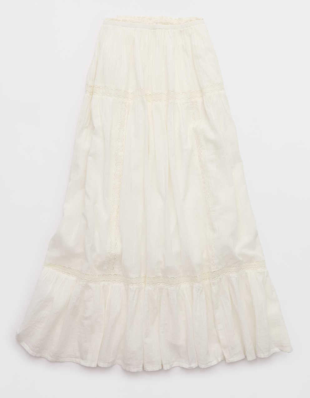 Aerie Lace Trim Maxi Skirt