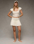 AE Side-Tie Lace-Up Blouse