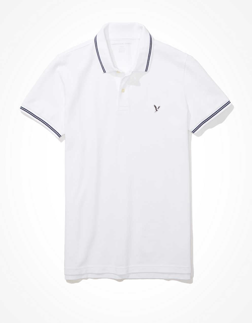 AE 修身 Tipped Flex Pique Polo襯衫