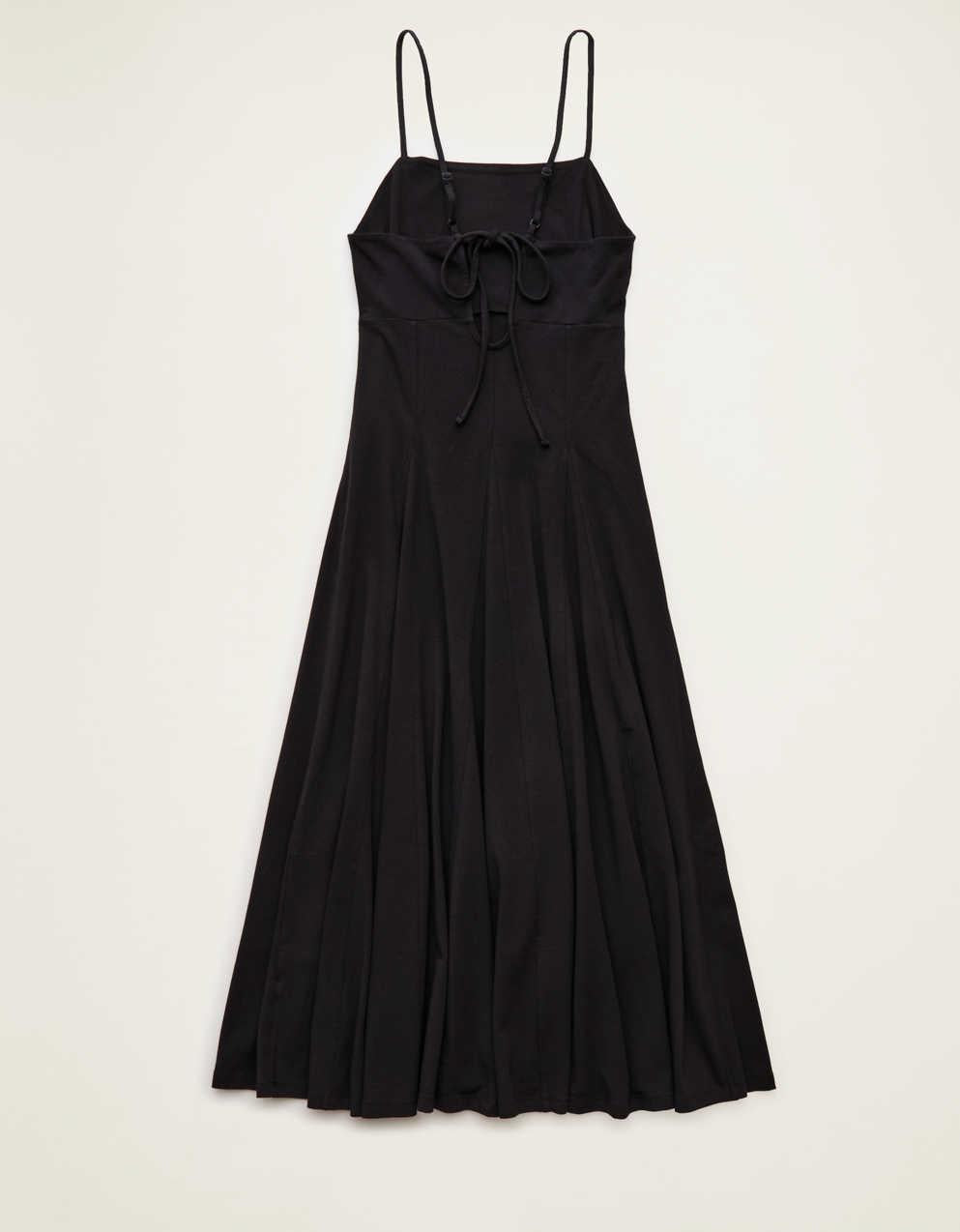 AE Knit Tie-Back Godet Midi Dress