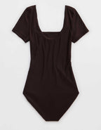 SMOOTHEZ Short Sleeve Square Neck Bodysuit