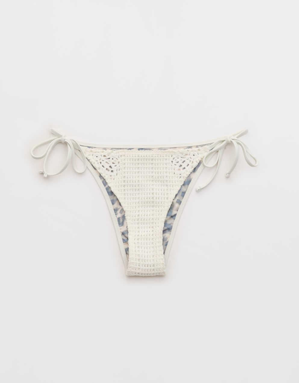 Aerie 側綁帶鉤針織比基尼泳褲