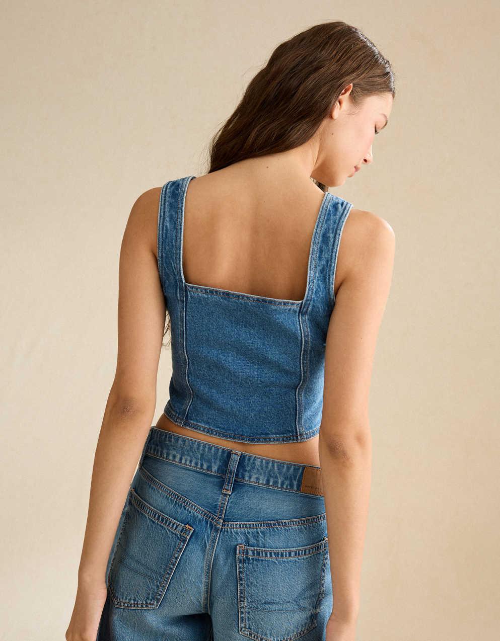 AE Square Neck Denim Vest