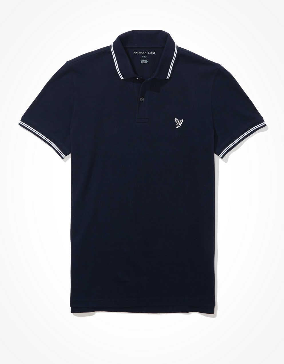 AE 修身 Tipped Flex Pique Polo襯衫