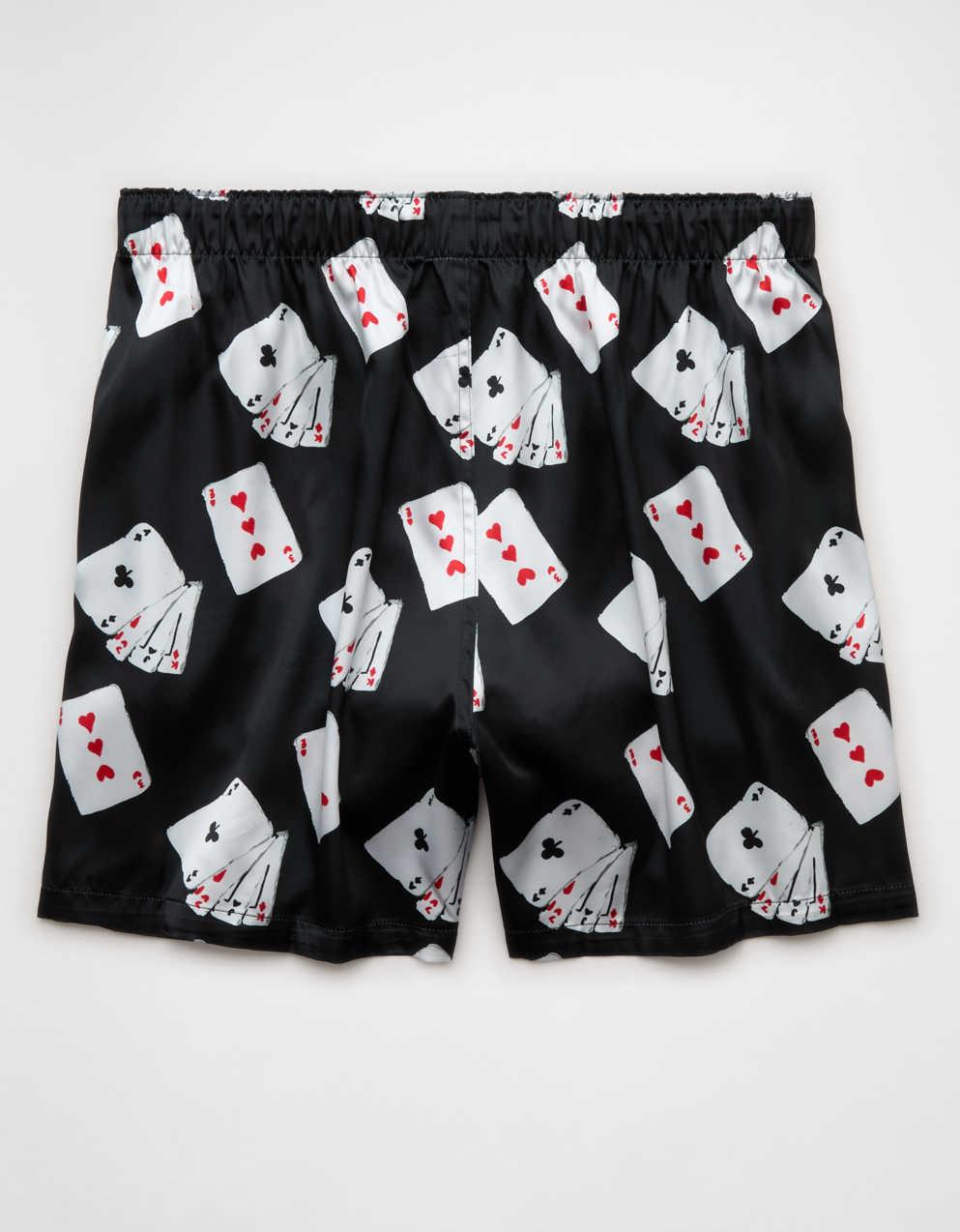 AEO Men's Cards Satin Pocket Boxer Short