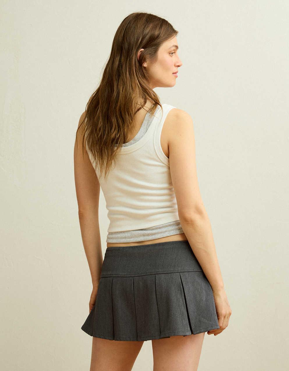 AE Super Low-Rise Pleated Micro Skirt