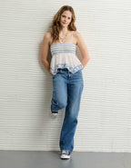 AE Handkerchief Hem Smocked Babydoll Tube Top