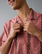 AE Poolside Linen-Blend Printed Button-Up Shirt