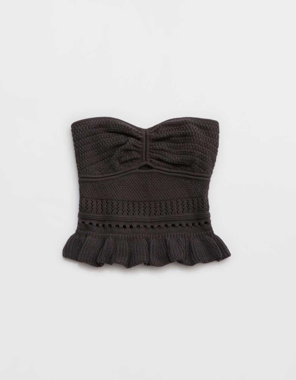 Aerie 荷葉邊針織 Tube Top