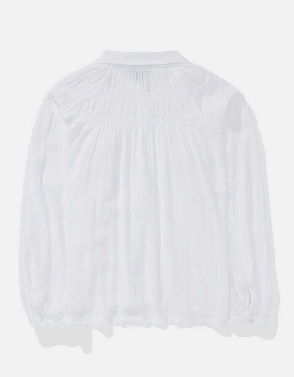 AE Long-Sleeve Smocked Peasant Blouse