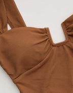 Aerie Pique布多全覆蓋連身泳裝