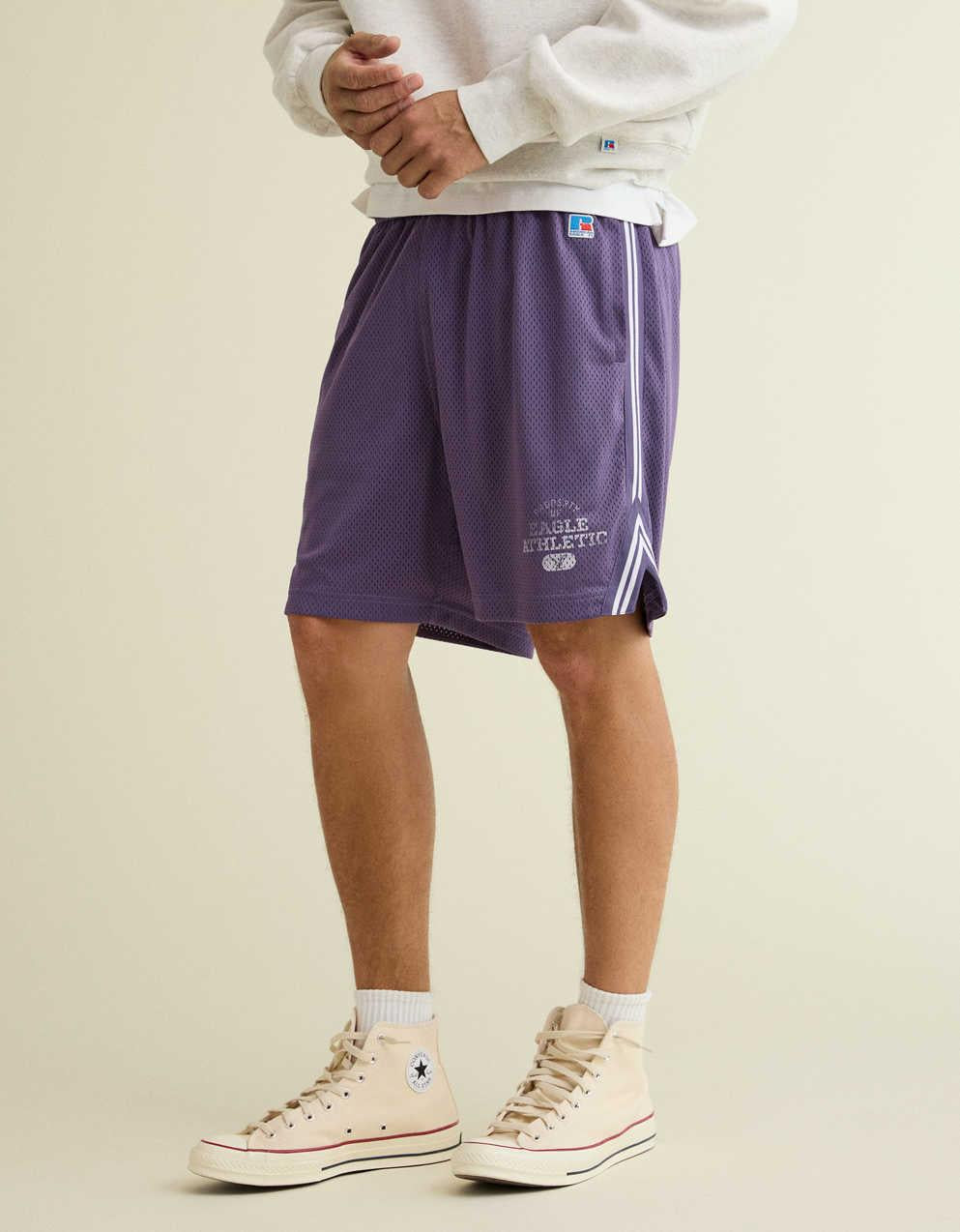 AE x Russell Athletic網眼 7 吋短褲