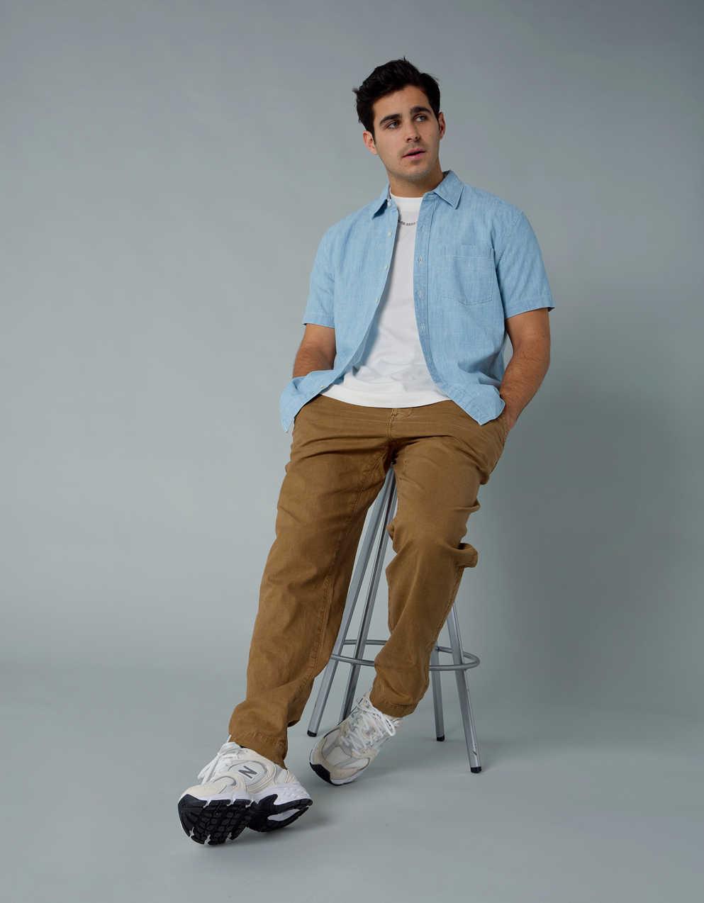 AE Poolside Chambray Button-Up Shirt