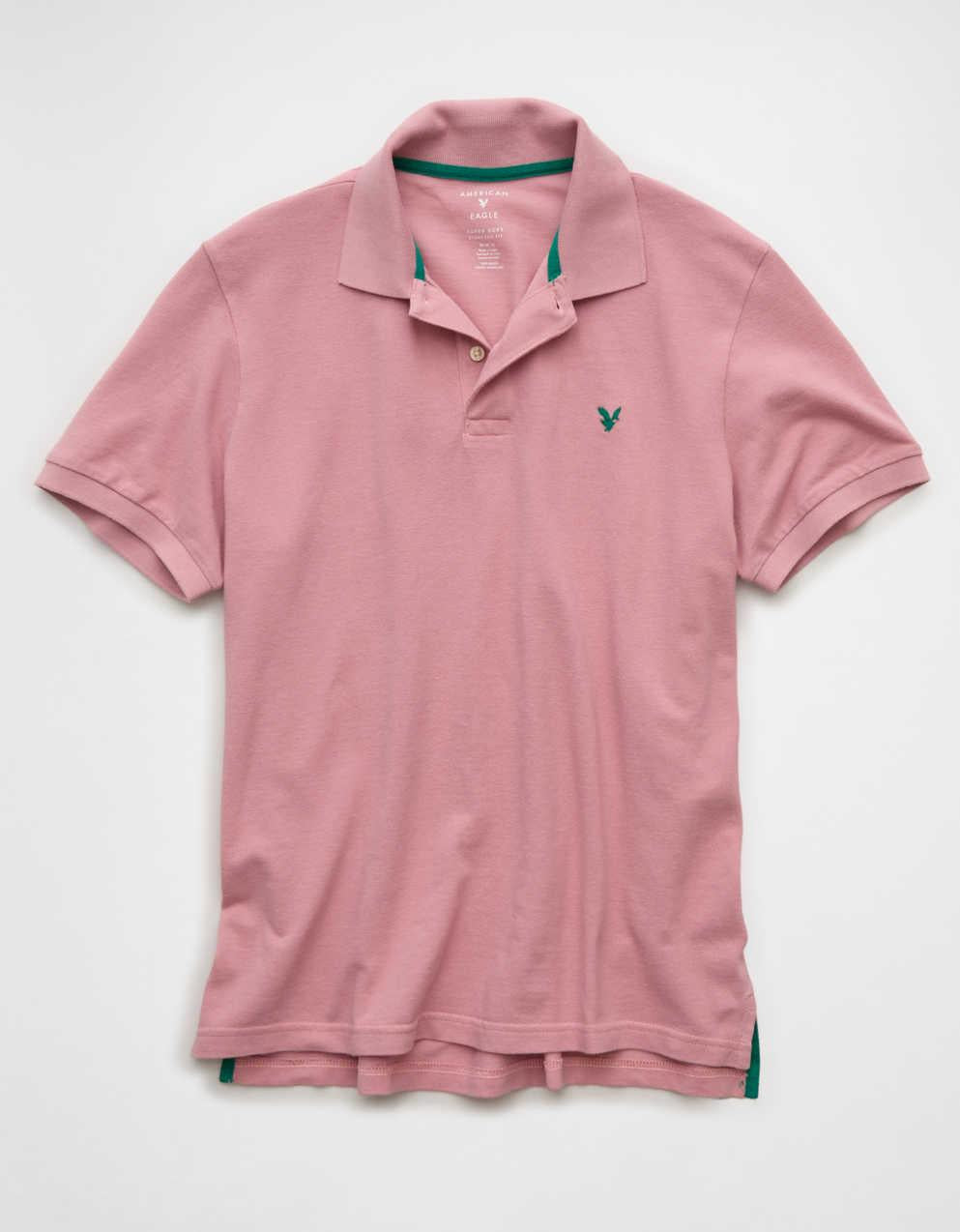 AE Standard Fit Pop Logo Pique Polo Shirt