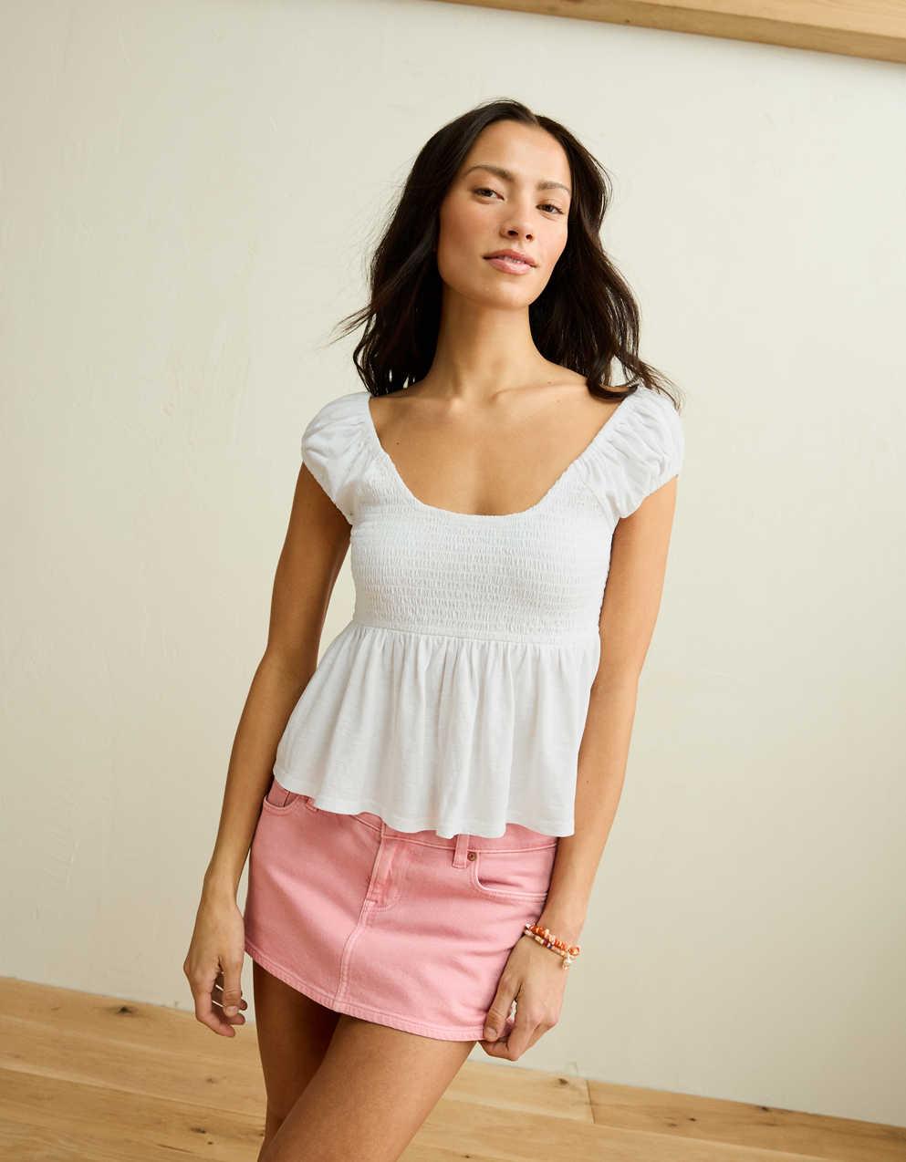 AE Sunchaser Babydoll Ruffle Tee