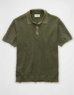 AE Weekend Washed Sweater Polo Shirt