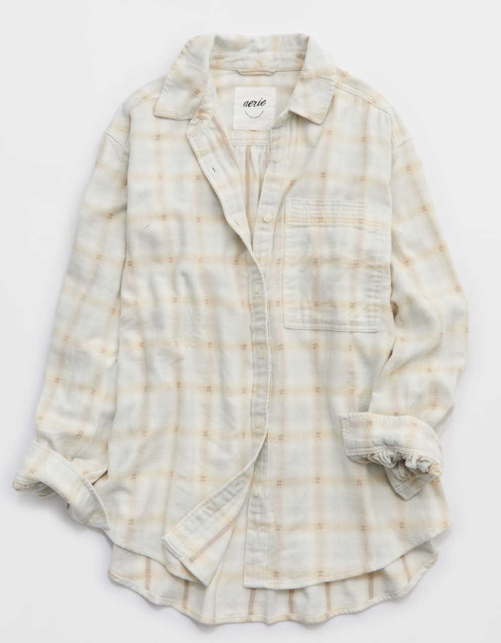 Aerie Anytime Fave 法蘭絨鈕扣羽絨襯衫