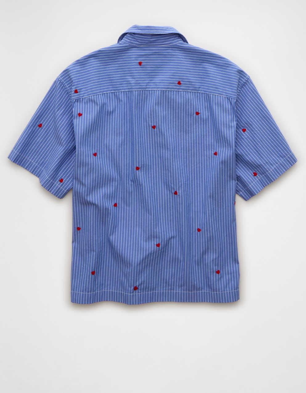 AE Pride Poolside 刺繡條紋鈕扣恤衫