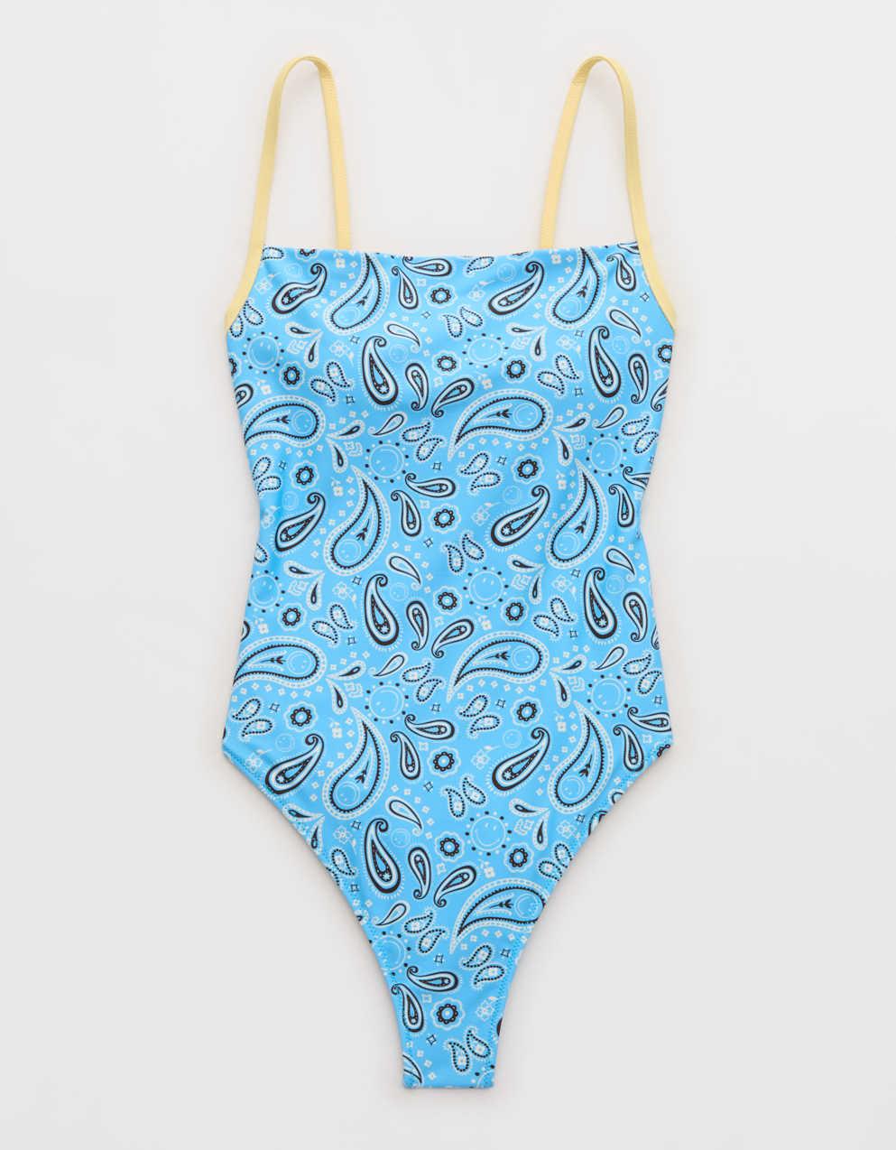 Aerie | Smiley® 快樂臉頰連身泳裝