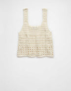 AE Cropped Crochet Tank Top