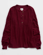 Aerie Sherpa Henley Sweatshirt