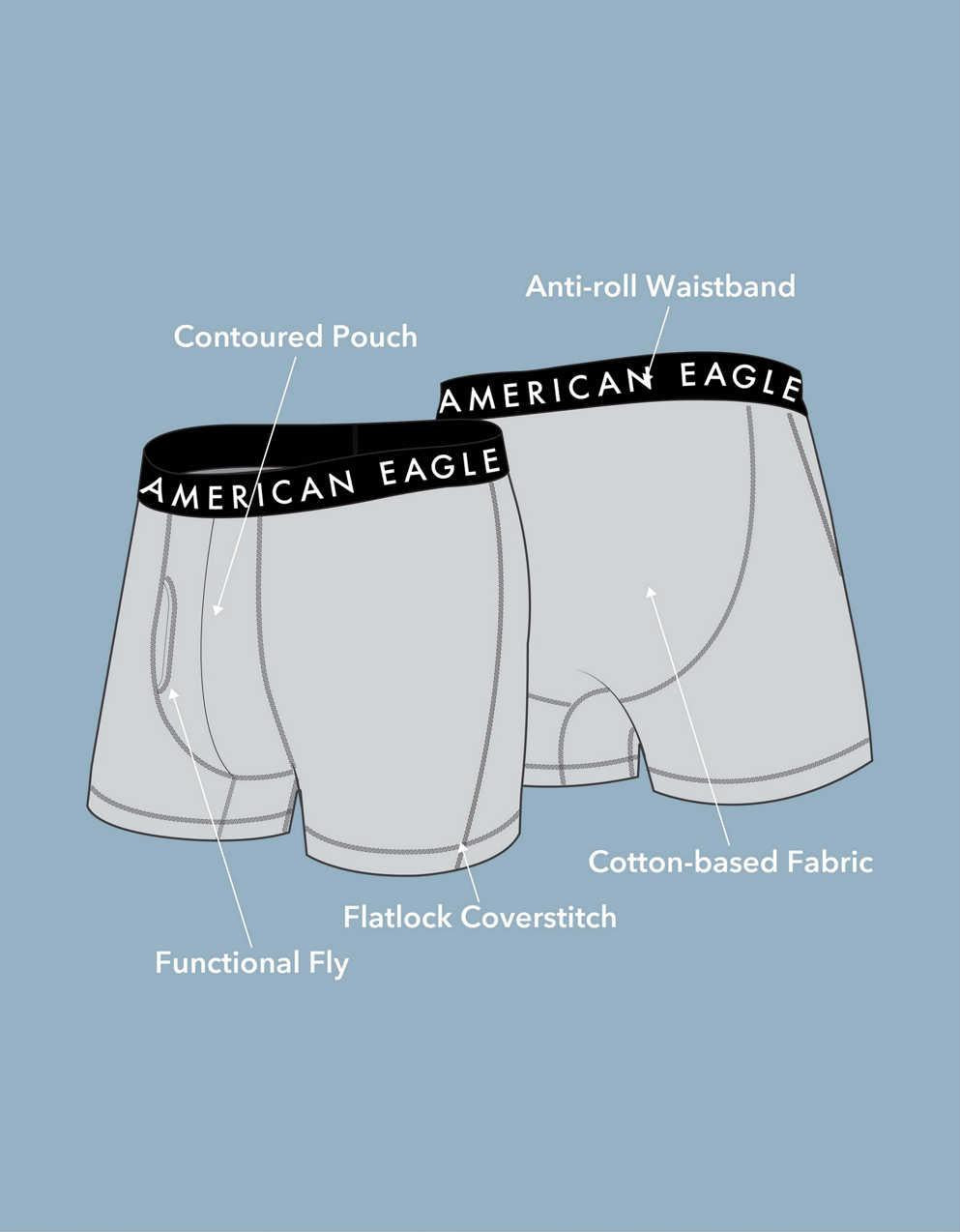 AEO 男士美國圖案 4.5"經典平腳內褲