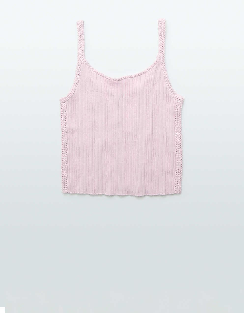 AE Cropped Crochet Tank Top