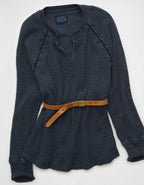 AE Big Hug Notch Neck Waffle Sweatshirt