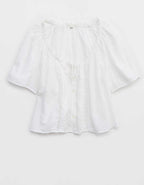 Aerie Woven Button Blouse