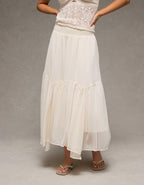 AE Smocked Handkerchief Hem Maxi Skirt