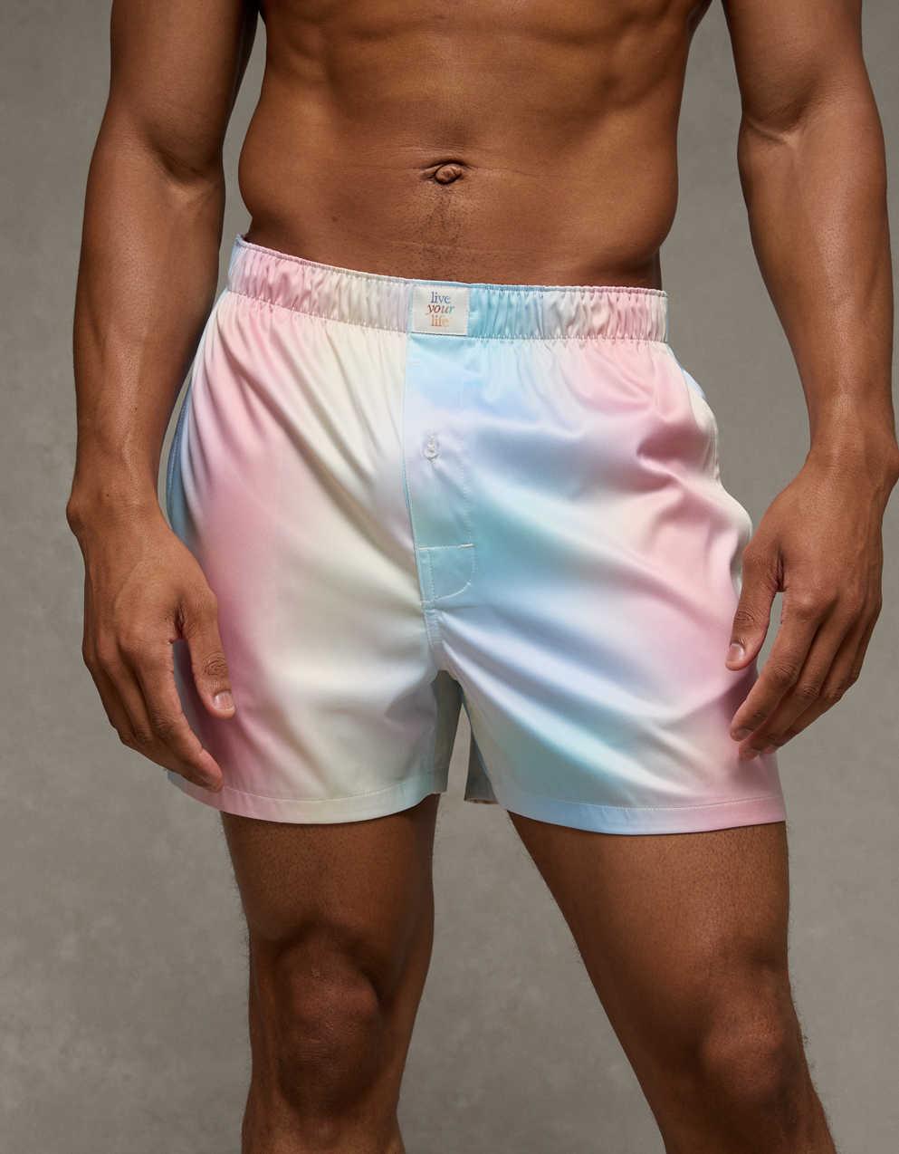 AEO Pride 男士緞面口袋平腳內褲