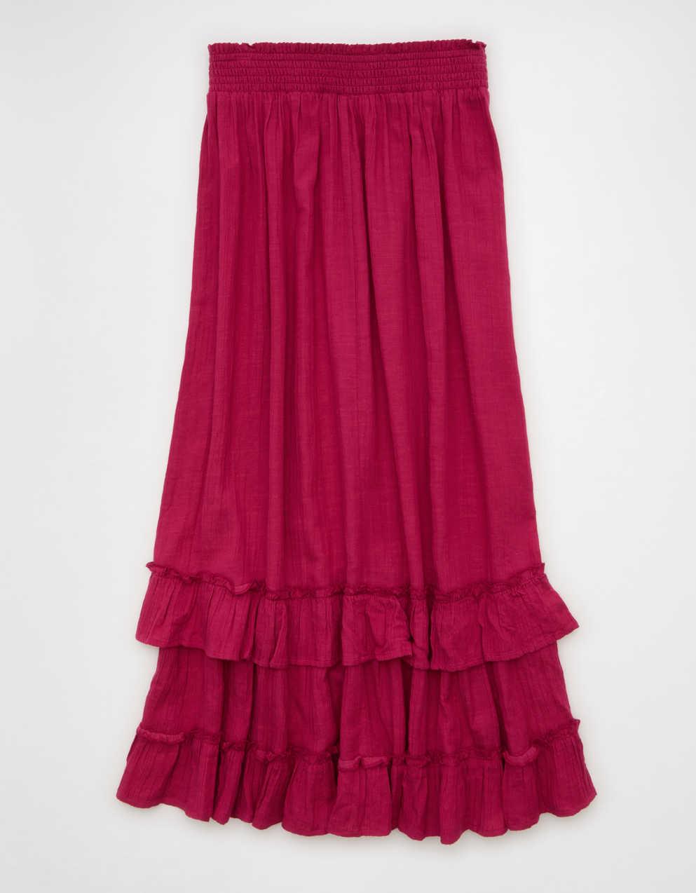 AE Mid-Rise Tiered Ruffle Maxi Skirt