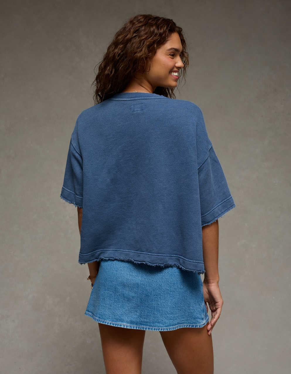 AE Boxy Short-Sleeve Sweatshirt