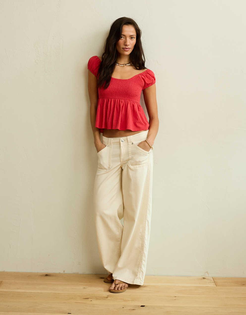 AE Sunchaser Babydoll Ruffle Tee