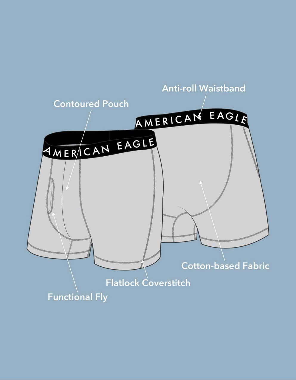 AEO 男士 4.5 吋經典平角短褲